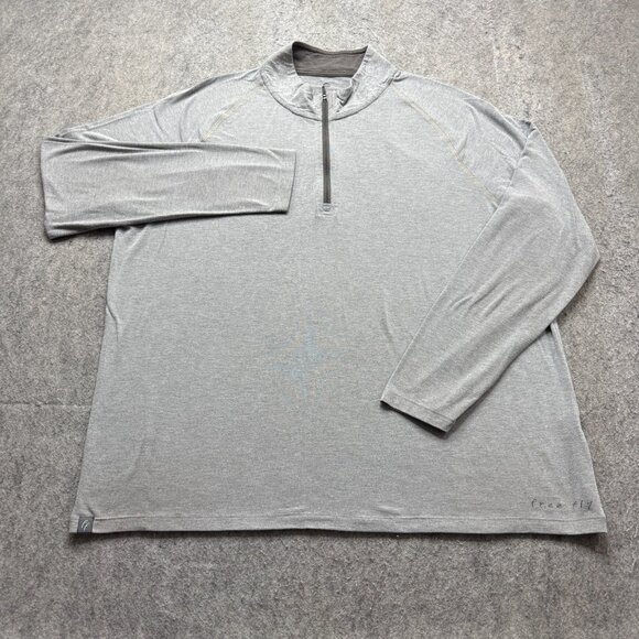 Free Fly 1/4 Zip Pullover Men 3XL Gray Performance Bamboo Long Sleeve - Picture 2 of 16